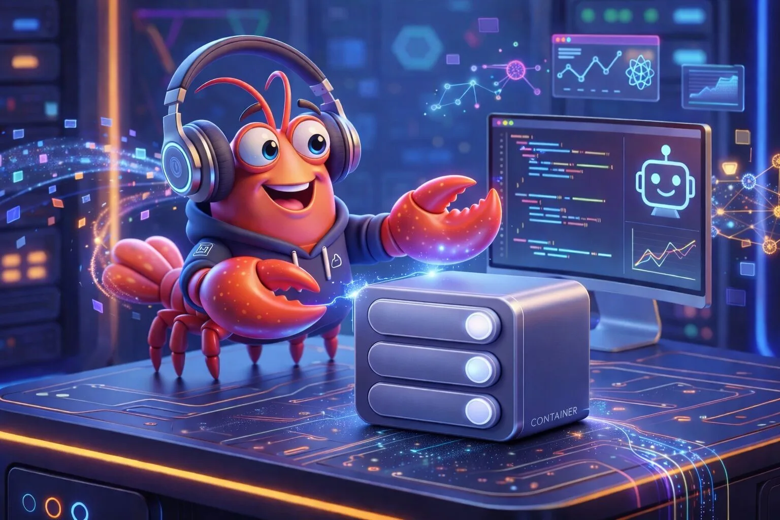 Illustration of OpenClaw running inside an Apple container